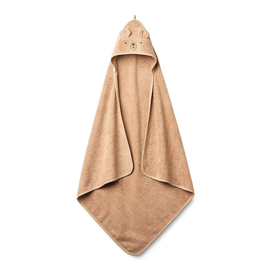 Baby Hooded Towel – Organic Cotton Baby Bath Towels – Baby Towels, Baby Bath Towels for Baby Boy, Baby Girl, 32" x 32" Super-Soft and Absorbent Baby Towels for Newborn (Bear - Natural)