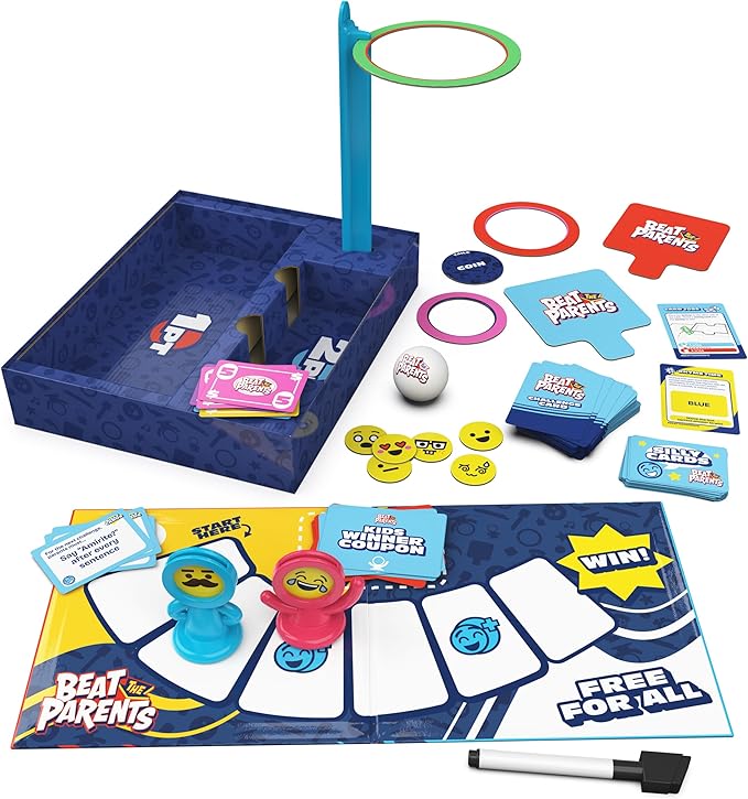 Spin Master Games, Beat The Parents, 2025 Edition with New Challenges & Cards, Friendly Competition Family Game, Fun Activity for Kids, Adults & Family Game Night, 4-8 Players, for Ages 6 & Up