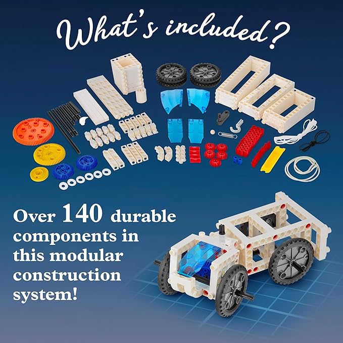 Thames & Kosmos Mechanical Engineering: Machines & Vehicles STEM Experiment Kit | Build 20 Mechanical Models, Explore Physics of Force & Motion | Hands-on, Introductory Science Learning for Ages 8+