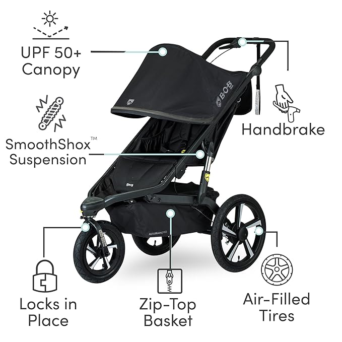 BOB Gear Alterrain Pro Jogging Stroller, Black