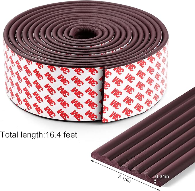 Upgrade Baby Proofing Edge Corner Protector, 16.4ft Edge Guards Padding with 3M Adhesive, Extra-Wide Soft Rubber Foam Padding, Furniture,Sharp Edge Safety Corner Edge Bumper Guard- Brown