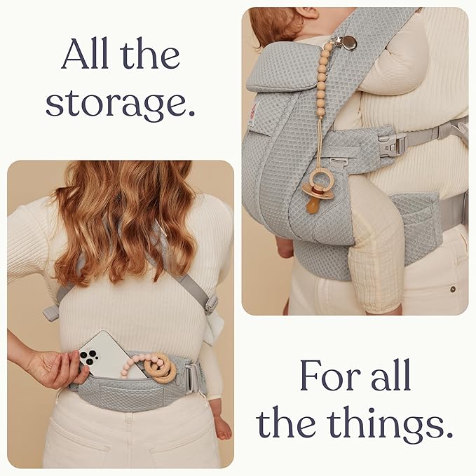 Ergobaby Omni Deluxe Baby Carrier Newborn to Toddler - Breathable Baby Carriers for Summer - All-Position Carrier with Enhanced Lumbar Support & Airflow (7-45 Pounds), Cotton, Onyx Black