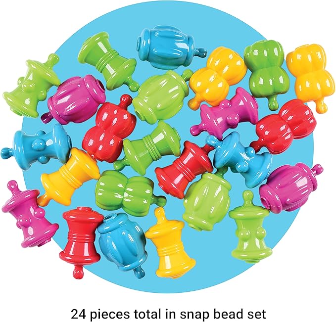 Constructive Playthings Colorful Snap Beads Set for Children and Toddlers Ages 1+, Pop Beads Arts and Craft Developmental Kids STEM Toy Set, Multicolor