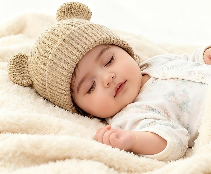 Toddler Boy Winter Hat Baby Knit Beanie Girl Warm Hats Kid Bear Ear Beanies for Cold Weather