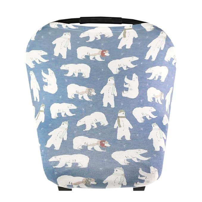 Copper Pearl Multi-Use Cover: Car Seat Covers, Nursing Cover, and Stroller Cover for Sun - Stretchy Fabric, All-Season Use, Stylish Designs, Easy Access for Moms - Polar