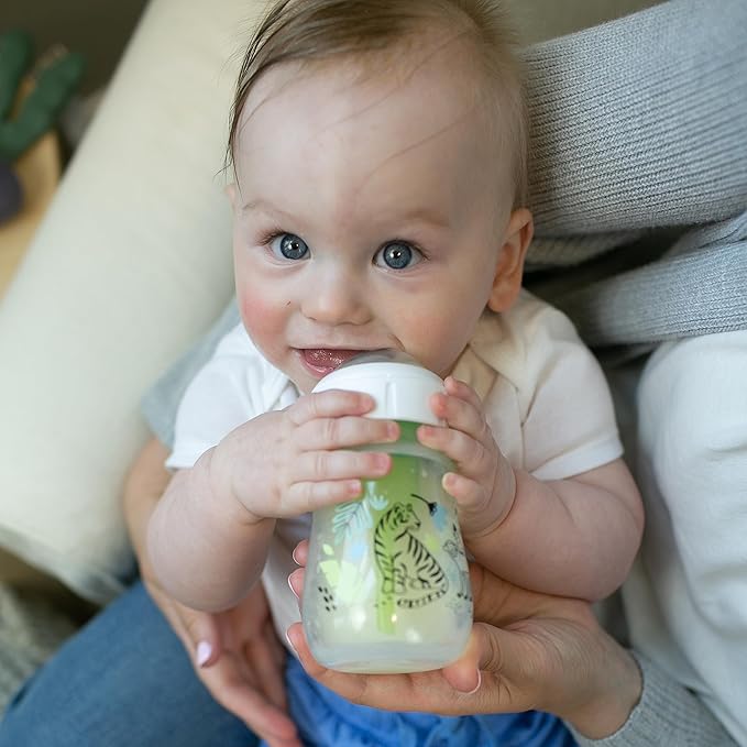 Dr. Brown’s Natural Flow® Anti-Colic Options+™ Wide-Neck Baby Bottle Designer Edition Bottles, Jungle Decos, 5 oz/150 mL, Level 1 Nipple, 2-Pack, 0m+