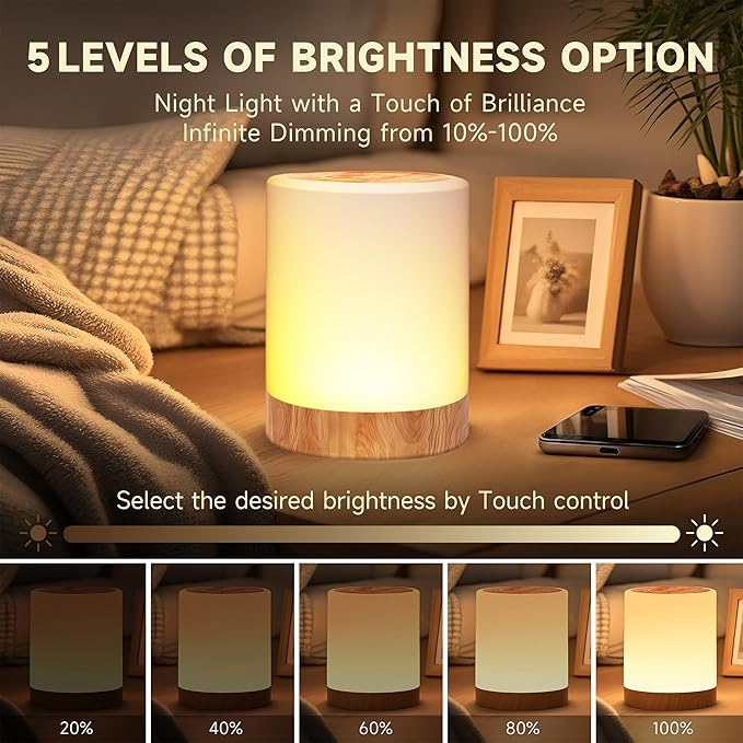 Night Light for Baby Nursery, 64 Colors Changing Touch Dimmable Night Lamp for Kids, Rechargeable Nursery Light with Timer, Portable Baby Night Light for Breastfeeding