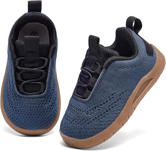 MORENDL Toddler Slip On Sneakers Baby Walking Shoes Non-Slip Breathable Unisex Pink Mesh Lace-Up Athletic Sneakers Infant Running Shoes