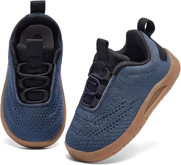 MORENDL Toddler Slip On Sneakers Baby Walking Shoes Non-Slip Breathable Unisex Pink Mesh Lace-Up Athletic Sneakers Infant Running Shoes