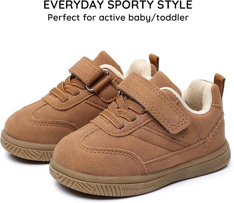 Apakowa First Walker Sneakers Shoes for Infant Baby Toddler Boys and Girls – Wide Toe Box Baby Shoes Soft Sole All Season Size 6 9 12 18 24 Months