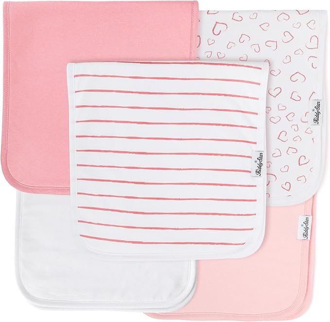 5-Pack Organic Cotton Burp Cloths – Large, Ultra-Soft 3-Layer Towels for Burping, Shoulder & Hand Use, Highly Absorbent