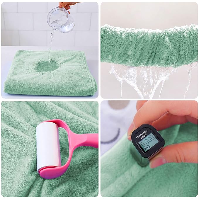 ROMASA Baby Bath Towel Ultra Soft Hooded Towel Highly Absorbent Bathrobe Blanket Toddlers Shower Gifts for Boys Girls- 27.5" x 55" (Green)