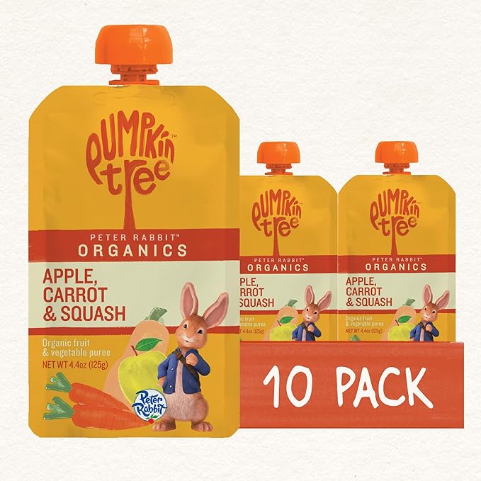 Pumpkin Tree Peter Rabbit Organics Apple, Carrot and Squash Puree, 4.4 Ounce (Pack of 10)