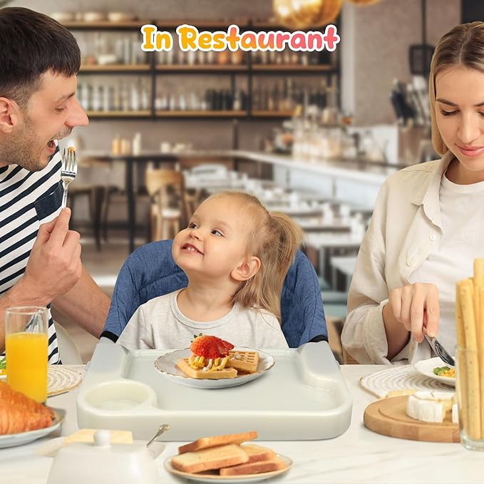 Hook On High Chair with Removable Dining Tray,Folding Portable Clip on Table High Chair,Baby Chair with Storage Bag for Indoor/Outdoor (Navy Blue)