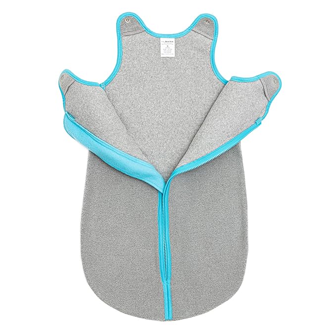 baby deedee Sleep Nest Fleece Baby Sleeping Bag, Gray Aqua, 0-6 Month