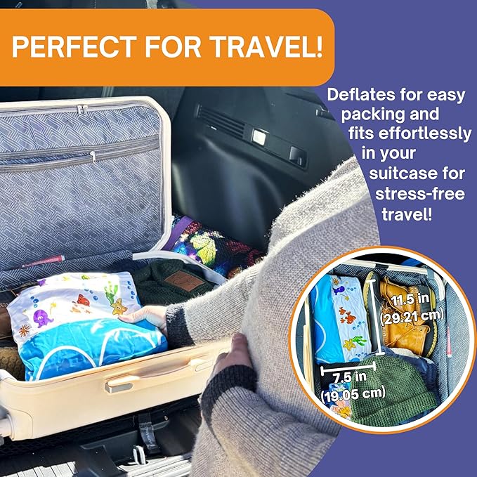 Mommy's Helper | Inflatable Under The Sea Baby Bathtub, Collapsible Safe Baby Bath Tub with Anti-Sliding Saddle Horn Seat, Must Have Travel Toddler Bath, Portable Bathtub Recommended Months 6 to 24