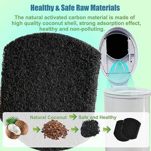 12 Pack Baby Diaper Pail Deodorizer for Ubbi Diaper Pail, Activated Charcoal Odor Absorbing Filters Compatible with Ubbi Steel Diaper Pail, Odor Eliminating, NO Smell