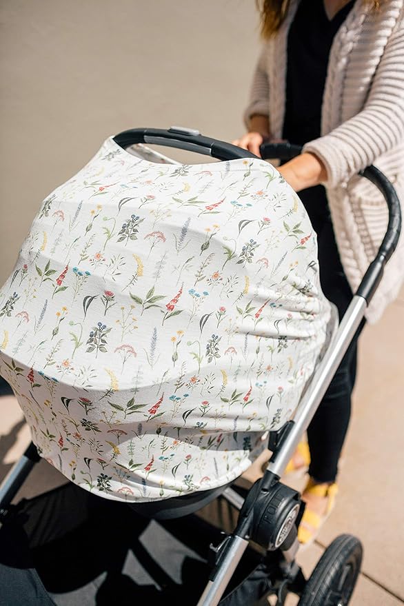 Copper Pearl Multi-Use Cover: Car Seat Covers, Nursing Cover, and Stroller Cover for Sun - Stretchy Fabric, All-Season Use, Stylish Designs, Easy Access for Moms - Aspen