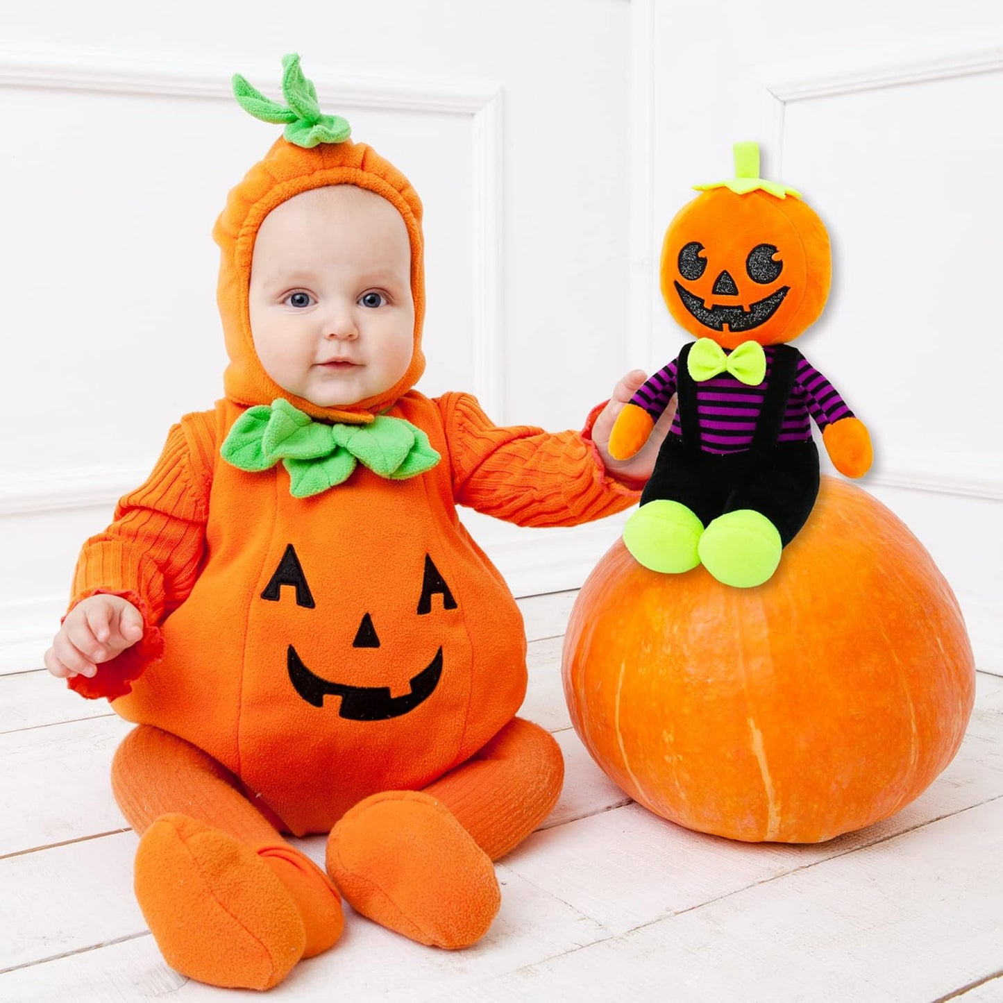 June Garden 12" Sweet Dolly Halloween Pumpkin - Stuffed Ultra Soft Baby Doll for Kids