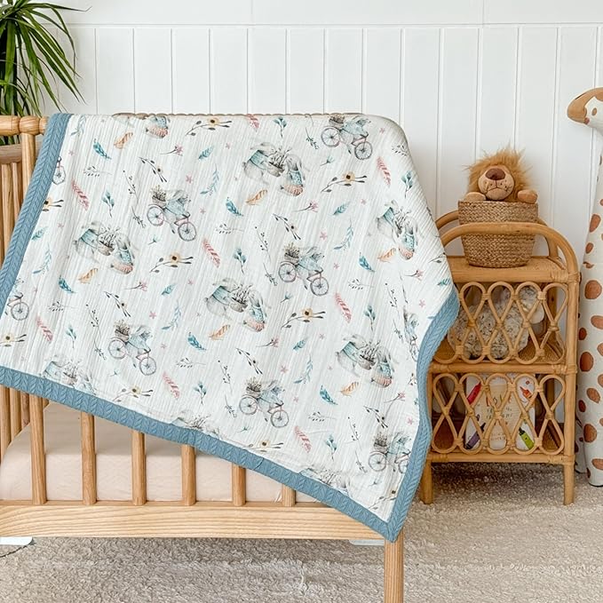 Personalized Baby Blanket with Name – Handmade 100% Organic Cotton Newborn Gift | Custom Knit Blanket for Boys, Girls, Kids & Baby Showers