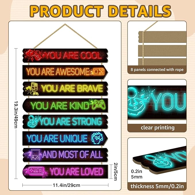 Room Decor for Boys Teens, Kids Room Decor, inspirational wall decoration, Kids Bedroom Decorations,Teen Bedroom Deco(Game)