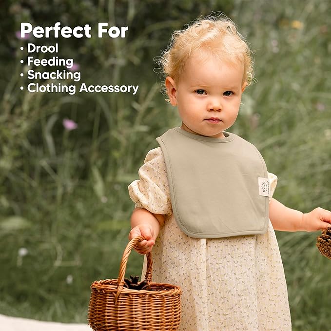 KeaBabies 8-Pack Organic Baby Bibs for Boys, Girls - Super Absorbent Cotton Drool Bibs for Baby Girl & Boy, Teething Toddler, Drooling Newborn, Ultra Soft & Machine Washable (Embrace)