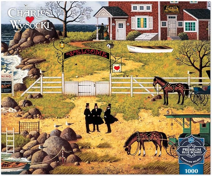 Buffalo Games - Sapphire Select - Charles Wysocki - Formulating The Plan - 1000 Piece Jigsaw Puzzle – Challenging & Fun – Blue Core Puzzle Board – Giftable Display Box - Full Size Poster Included