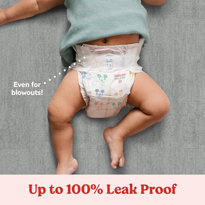 Huggies Size 2 Diapers, Snug & Dry Baby Diapers, Size 2 (12-18 lbs), 222 Count (3 Packs of 74), Packaging May Vary