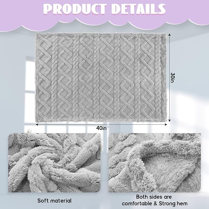 VitalCozy 4 Pcs Fluffy Baby Blanket Fleece 30" x 40" 3D for Boys Nursery Little Girl Infant or Newborn Receiving Swaddling Blankets(Purple Set)