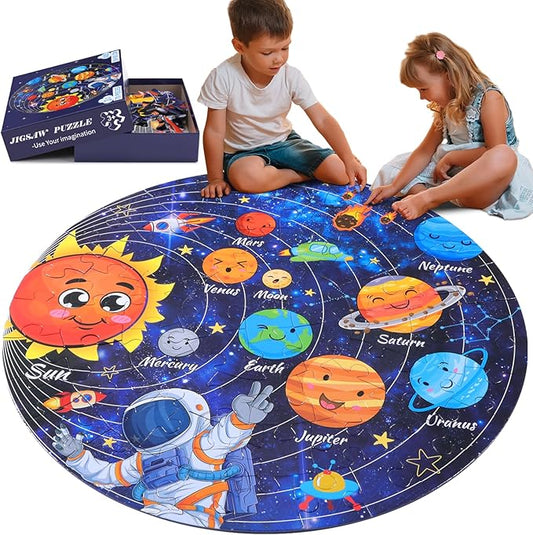 Civaner 70 Pieces Floor Puzzles for Kids Large Puzzles for Kids Ages 3 4 5 6 7 8 Jigsaw Puzzle Educational Puzzle Toy Gifts for Toddlers Boys Girls Baby Shower Birthday(Solar System)