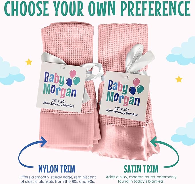 Blankets - Thermal Waffle Warm Baby Blanket for Crib - Soft and Cozy Baby Crib Blanket for Nursery, Stroller, or Naptime Comfort - Ideal Shower Gift - Pink, Nylon Trim (36" x 50")