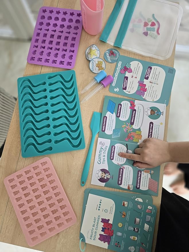 Tovla Jr. Ultimate Gummy-Making Kit for Kids – Real Fun DIY Candy Kit, STEM Activity for Ages 4+, Visual Learning Gummy Molds & Tools