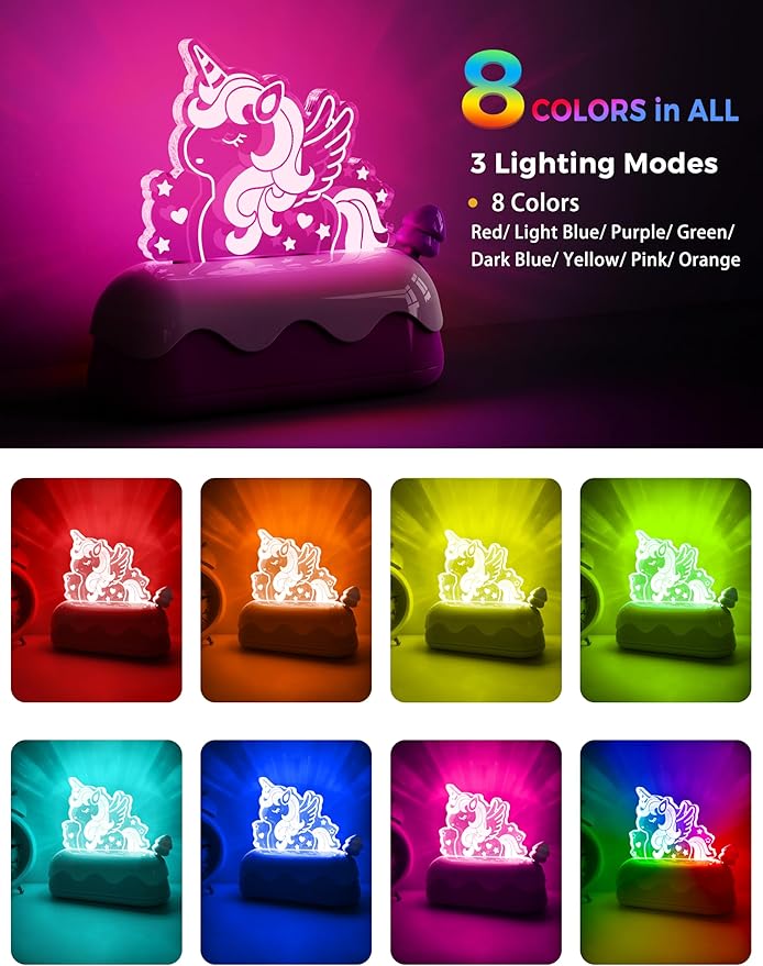 L LOHAS LED Cute Toaster Night Lights for Kids, Kawaii Stuff Horse Desk Lamp, Rechargeable Desk Decor for Bedroom, Besides, Dinning, Nursery Night Light for Kids, Boys, Girls, Gifts