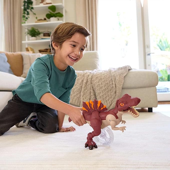 Fisher-Price Imaginext Jurassic World Rebirth Dinosaur Toy, Sprinting Spinosaurus Figure with Lunge & Chomp Motion, 9 Inches Tall