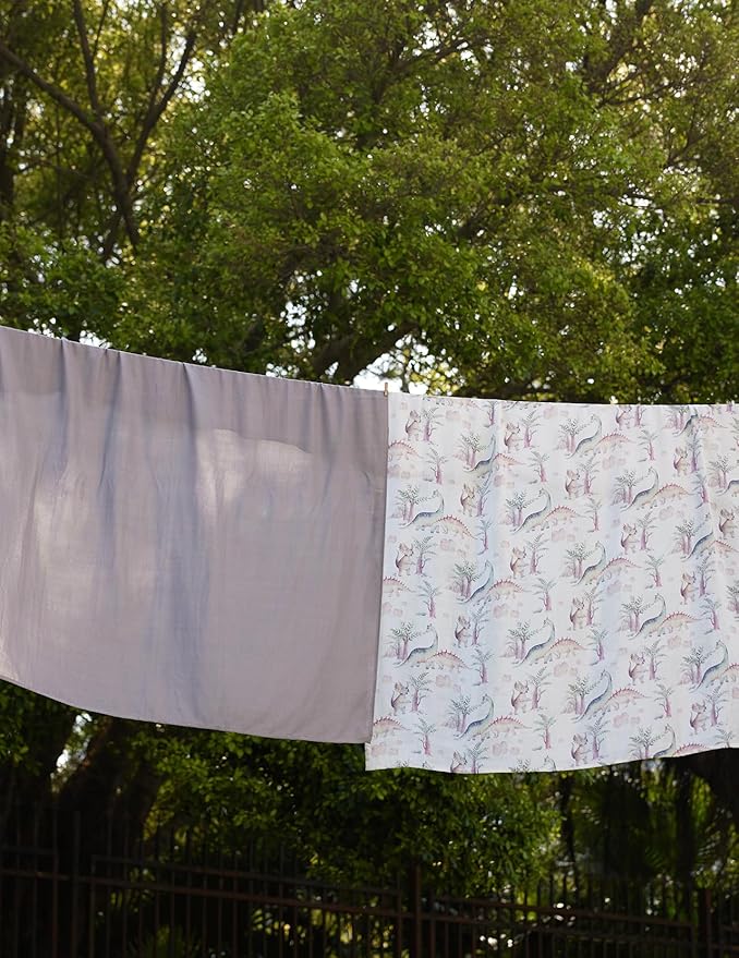 Momcozy Muslin Swaddle Blankets, Ultra Soft Neutral Registry Essentials, Jungle Dinosaur, Breathable Large 47'' x 47'' Newborn Boys Girls Receiving Blanket