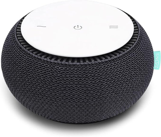 SNOOZ Smart White Noise Sound Machine - Real Fan Inside for Non-Looping White Noise, Sleep Aid for Adults, Travel, Sleeping, Bedroom, Portable, Baby Registry Essential - Charcoal