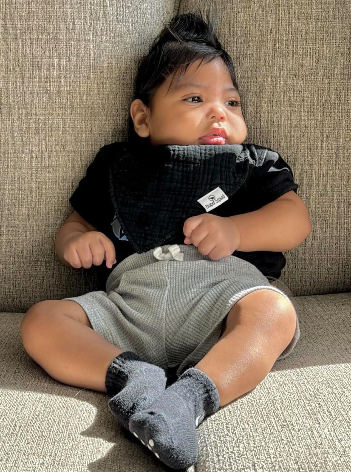 DiaperSquad's Baby Bibs for Drooling and Teething, Bibs for Boys, Baby Girl - Solid Cotton Baby Drool Bibs