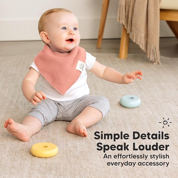 KeaBabies 8-Pack Bandana Bibs for Baby Girls, Boys - Organic Cotton Baby Bibs for Drooling & Teething Newborn, Toddler, Infant 0-36 months, Extra Soft, Absorbent Cloth with Snaps (Dew/Quin)