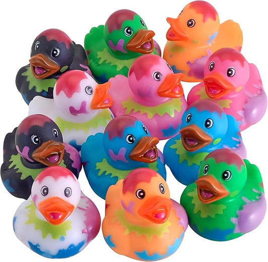 Playbees Splat Jeep Ducks for Ducking - 12 Pack - Duck Duck Jeep Rubber Ducks for Mini Baby Stocking Stuffers, Stress Relief, Bath Toy, Christmas Duck Toys
