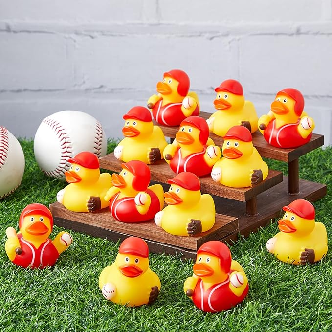 Deekin 48 Pcs Rubber Duck 2 Inch Bulk Sport Party Favors for Birthday Party Decorations Club Player Gift (Baseball Player)