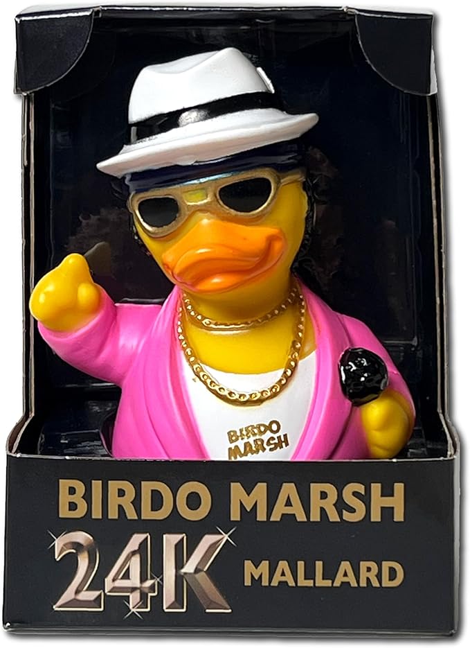 CelebriDucks - Birdo Marsh - 24K Mallard - Floating Rubber Ducks - Collectible Bath Toy Gift for Kids & Adults of All Ages