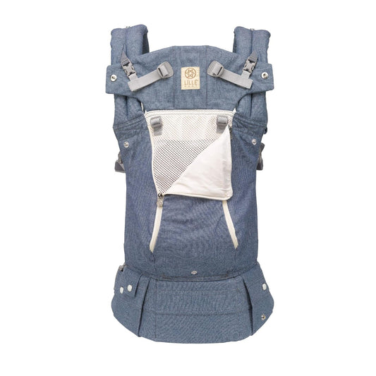 LÍLLÉbaby Complete All Seasons Ergonomic 6-in-1 Baby Carrier Infant to Toddler with Lumbar Support (7-45 Pounds), 360 Degree Baby Wearing & Multi-Position, Inward & Outward Facing (Chambray)