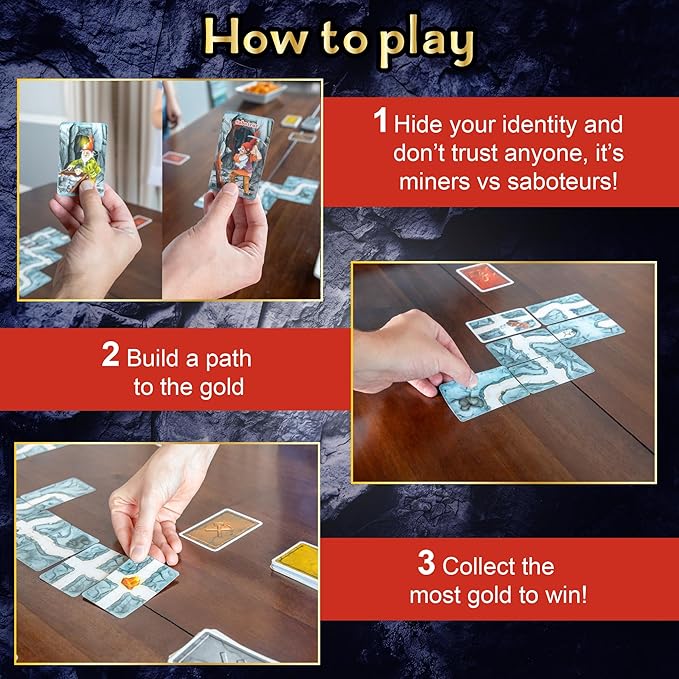 AMIGO Games Saboteur Strategy Card Game – The Adventurous Gold Mining Game Following Your Dwarves Through The Tunnels – Simple to Learn & Perfect for Family Game Night – Kids & Adults Ages 8+