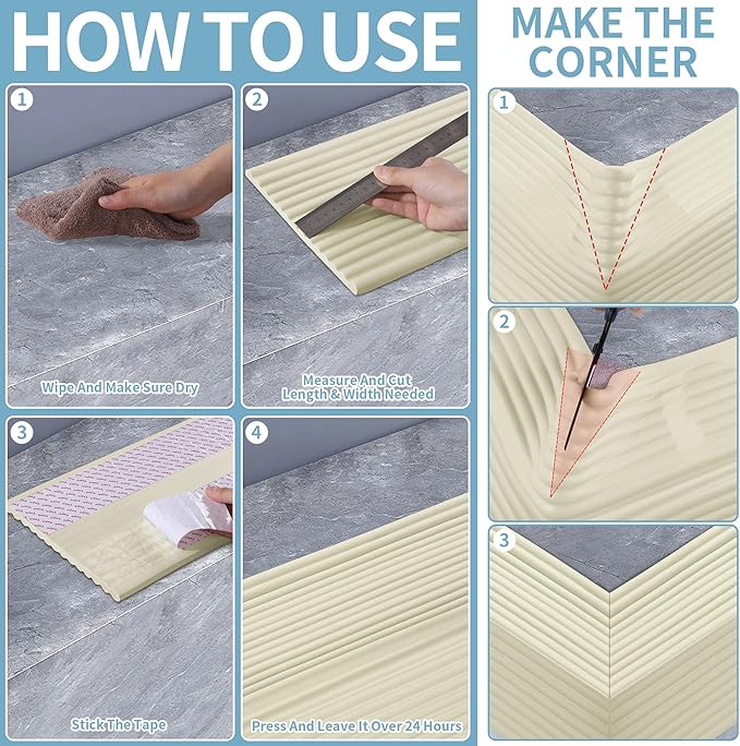 MABOZOO 8'' Extra Wide Seat Edge Cushion, 13.1 FT Length Foam Fireplace Cushion Soft Hearth Guard Bumper Pad Child Proof Padding Hearth Pad Edge Protector, Fireplace Baby Proofing for Baby (Cream)