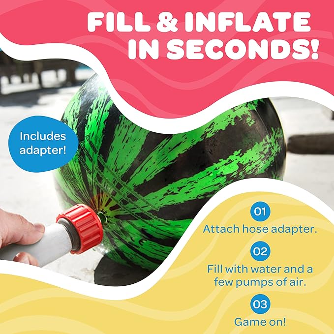 Watermelon Ball – Cool Underwater Pool Toy for Teen Boys, Girls, Men & Women. Great Gifts for Swimming, Diving & Backyard Games. Best for Birthday Presents, Spring Vacation & Summer Family Fun.