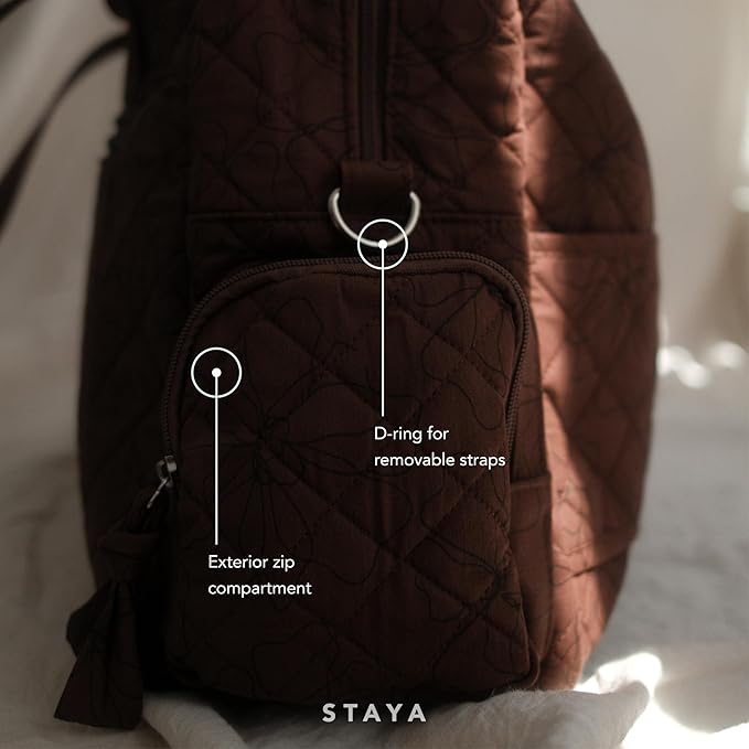 Staya Quilted Duffle Bag - Perfect Travel Companion, Quilted Weekender Bag for Women, (Cacao)