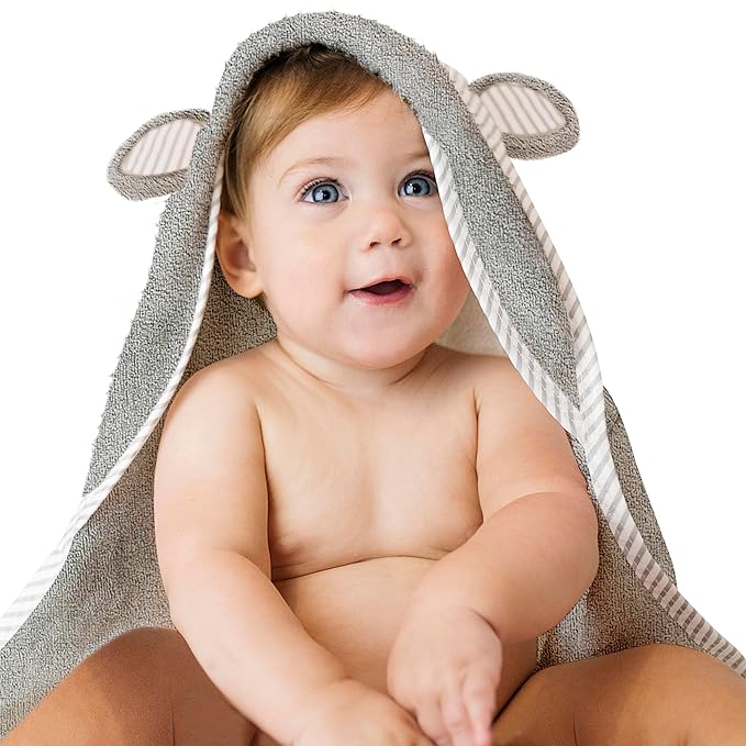 San Francisco Baby Towels for Newborn - Hooded Baby Bath Towels for Boys and Girls, Kids Bath Towels with Hood, Grey
