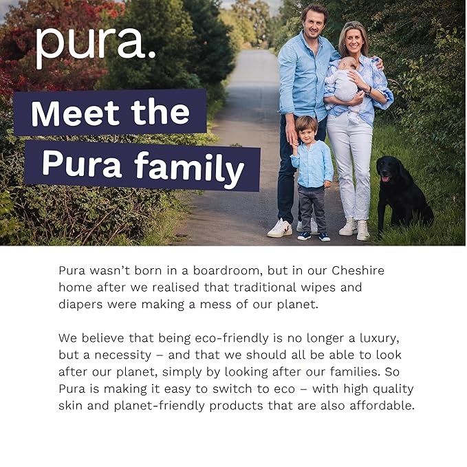 Pura Natural Sensitive Baby Wipes, 99% Water, Unscented & Hypoallergenic, Suitable for Sensitive & Eczema-prone Skin, Fragrance Free & Hypoallergenic, EWG Verified, 1 Pack of 60 Wet Wipes