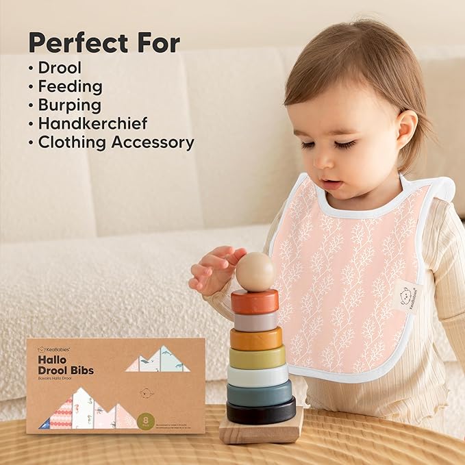 8-Pack Baby Bibs for Boys, Girls - Pullover Bibs for Drooling Teething Baby Girl & Boy Toddler, Newborn, Soft & Absorbent, Cute Colors, Large Torso Coverage Keep Infant Clean & Dry (Marine Muse)