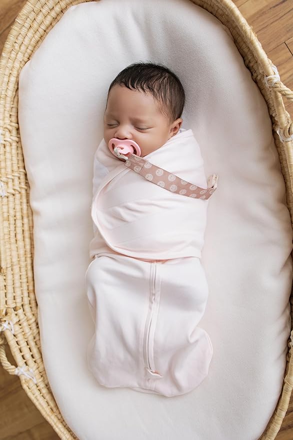 LullaBaby "Double Dream Swaddle: Exclusive Dual Wing Design, Pediatrician-Endorsed, Ultra-Soft Cotton, 0-2 Months, 12-20 lbs - Primrose Pink